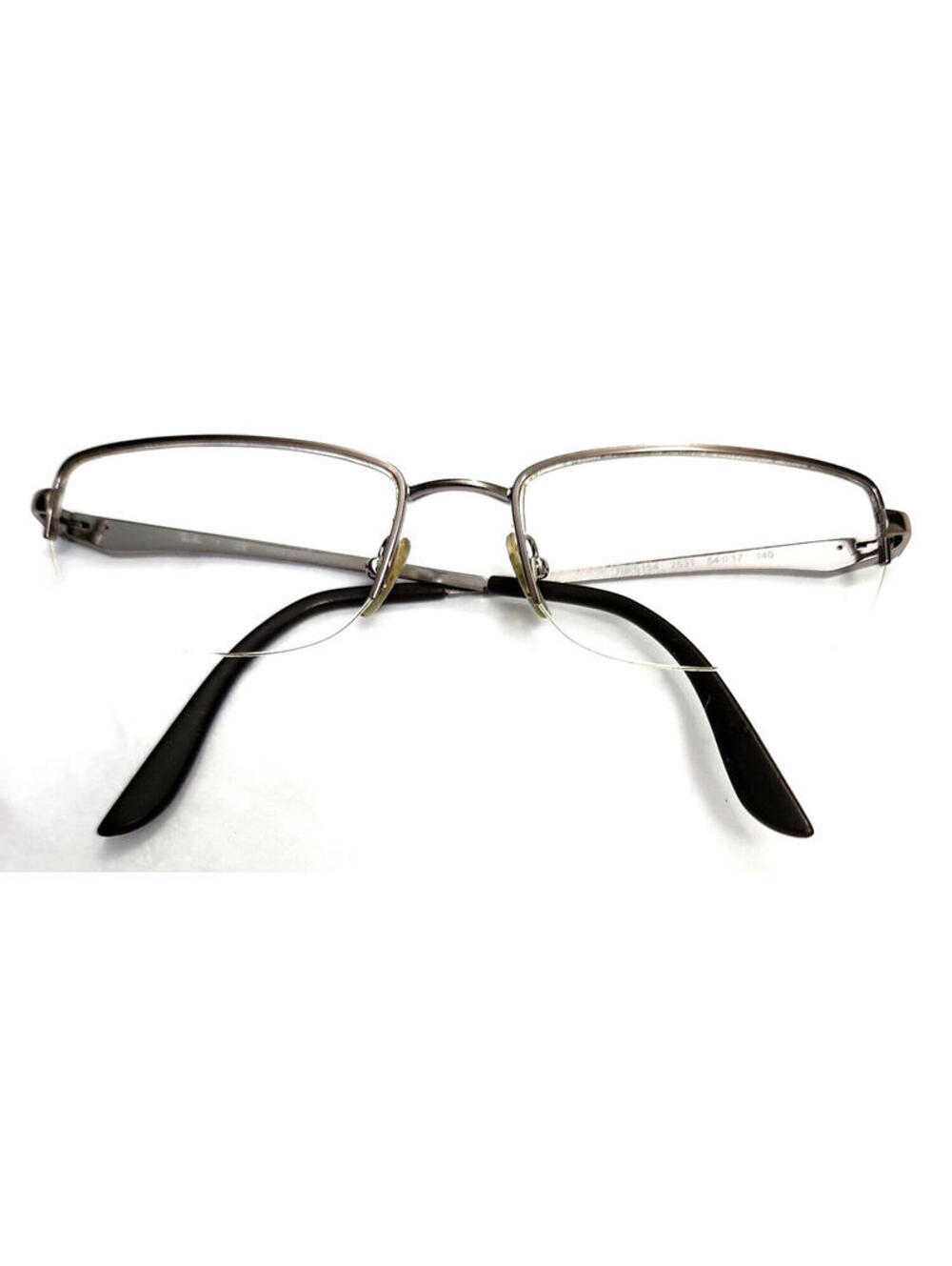 Ray Ban RB6154 2531 Silver Half Rim Rectangle Eyeglasses 54-17 135 NO Lenses